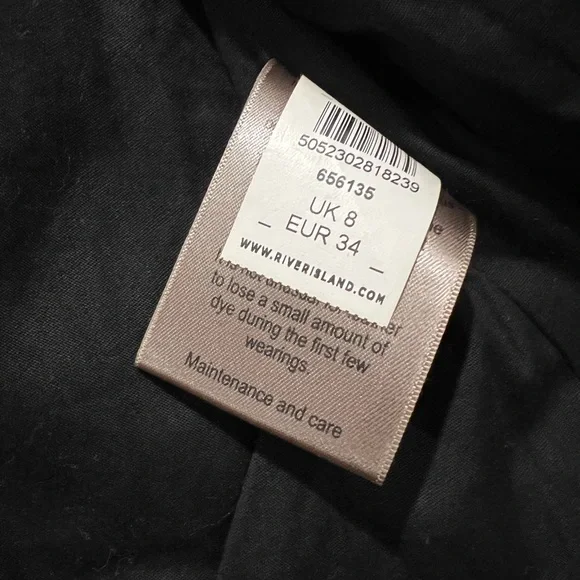 River Island Classic Black Leather Jacket sz x small - Picture 7 of 12